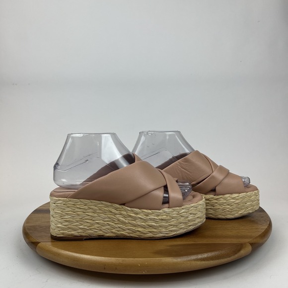 Womens Andre Assous Calesa Leather Espadrille Platform Wedge Sandals Size 37 EUC main image 6